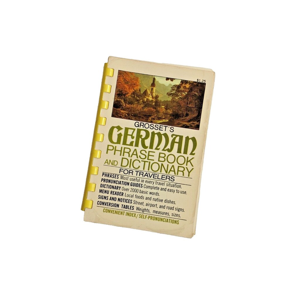 Vintage 1971 Grosset's German Phrase Book & Dictionary For Travelers Pocket Book